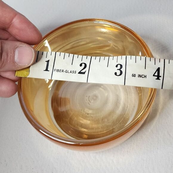 Vintage 4” Iridescent Orange Carnival Glass Custard/Dessert Bowl - Picture 5 of 5